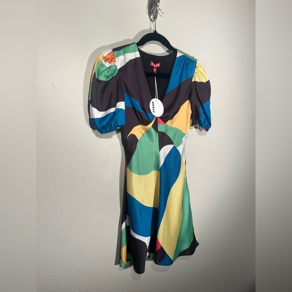 $265 MRSP | STAUD - Mini Milla Dress | Marble Wave | NWT | 00 - Picture 8 of 16